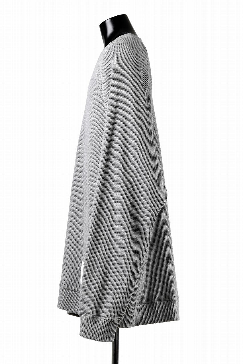 A.F ARTEFACT OVER SIZED DOLMAN LONG PULL OVER / WAFFLE COTTON JERSEY (GREY)