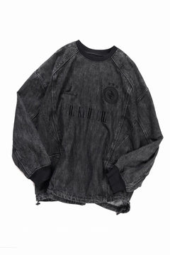 画像をギャラリービューアに読み込む, Juun.J Denim Crew Neck Pullover (BLACK)