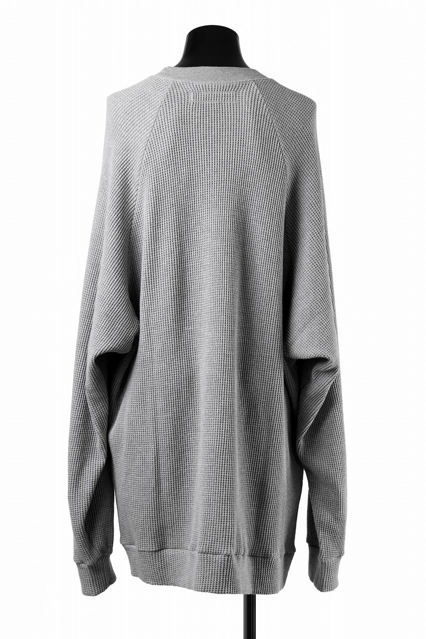 A.F ARTEFACT OVER SIZED DOLMAN LONG PULL OVER / WAFFLE COTTON JERSEY (GREY)