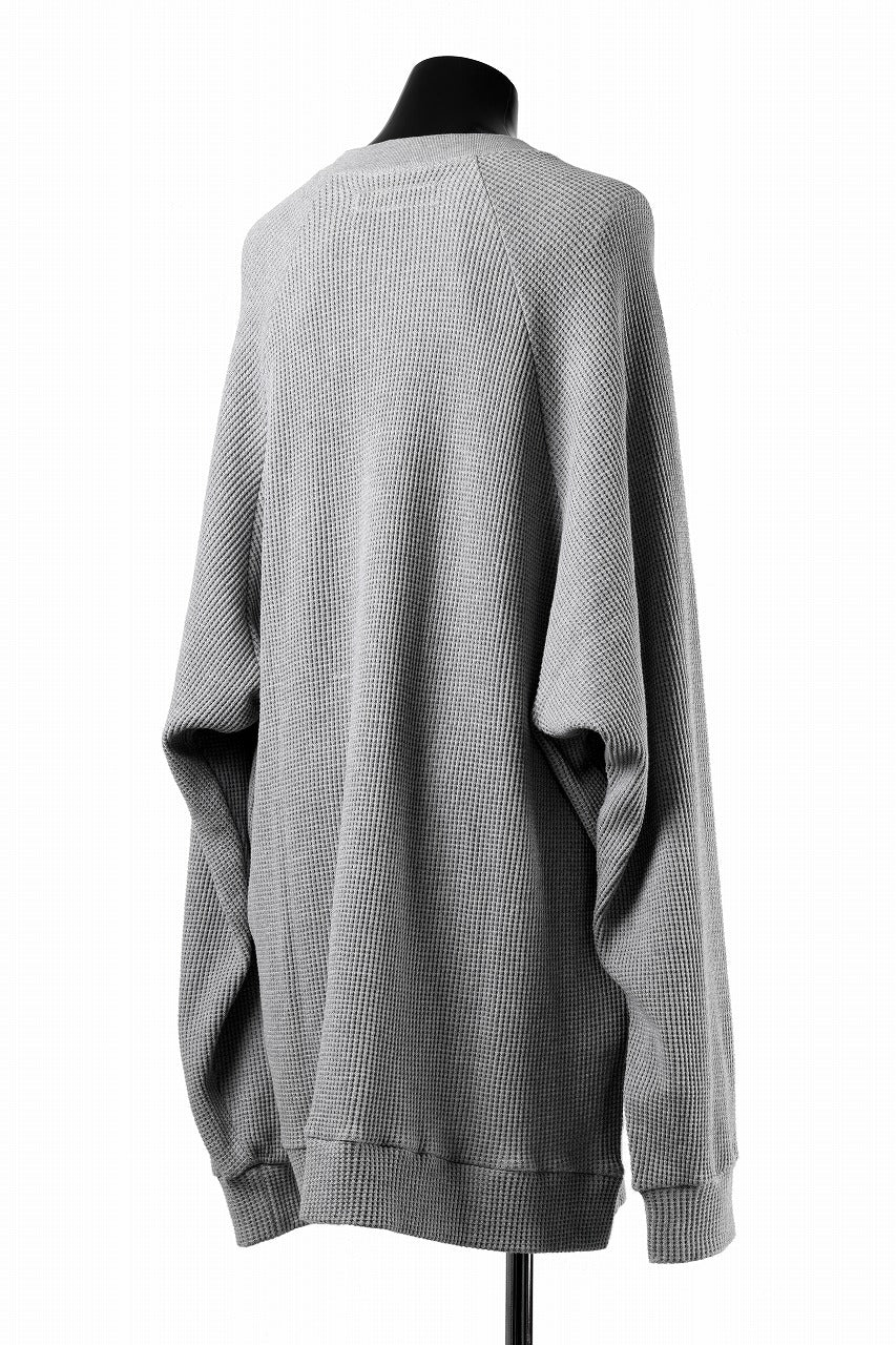 A.F ARTEFACT OVER SIZED DOLMAN LONG PULL OVER / WAFFLE COTTON JERSEY (GREY)