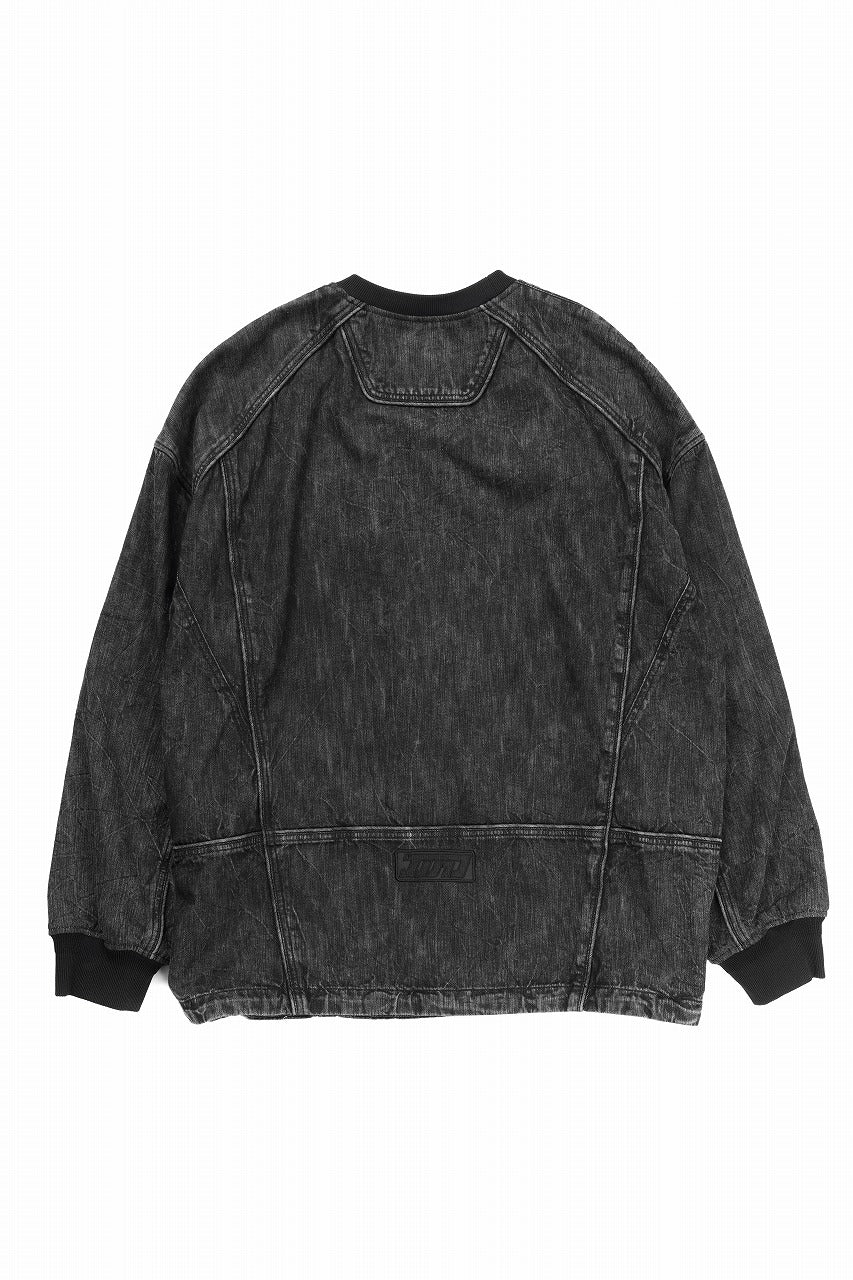 画像をギャラリービューアに読み込む, Juun.J Denim Crew Neck Pullover (BLACK)