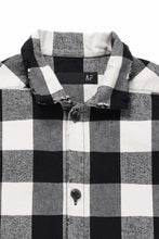 画像をギャラリービューアに読み込む, A.F ARTEFACT GRUNGE SHIRT-COAT / CHECK FLANNEL (BLACK×WHITE)