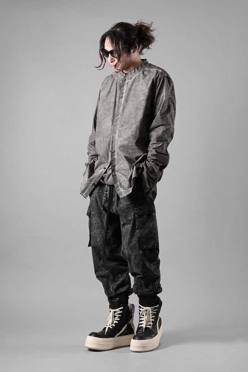 Load image into Gallery viewer, thom/krom STAND COLLAR SHIRT / DYED ORGANIC COTTON (VEGETAL BLACK)