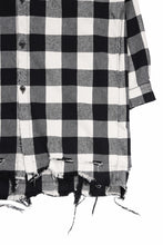 画像をギャラリービューアに読み込む, A.F ARTEFACT GRUNGE SHIRT-COAT / CHECK FLANNEL (BLACK×WHITE)