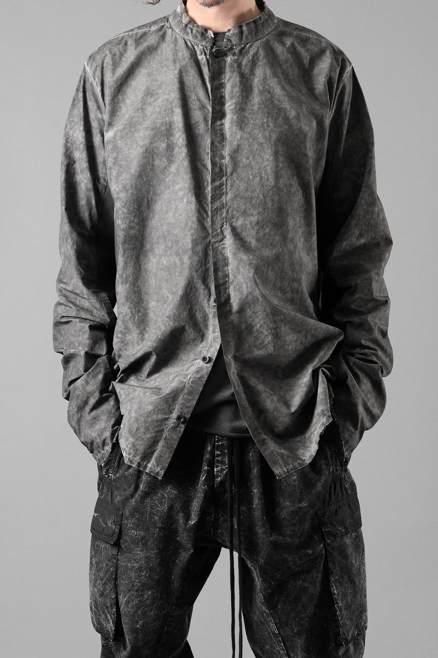 Load image into Gallery viewer, thom/krom STAND COLLAR SHIRT / DYED ORGANIC COTTON (VEGETAL BLACK)