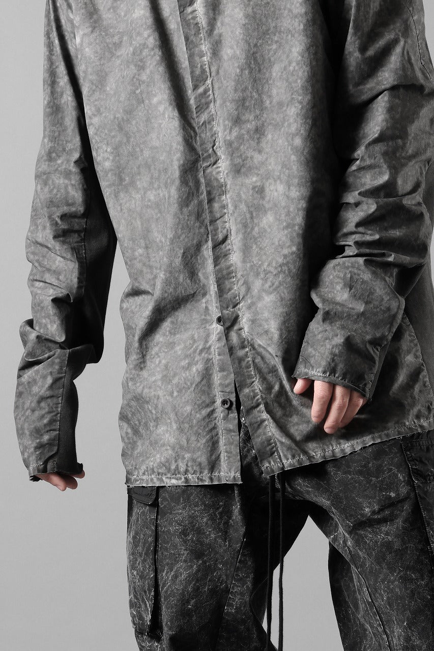Load image into Gallery viewer, thom/krom STAND COLLAR SHIRT / DYED ORGANIC COTTON (VEGETAL BLACK)