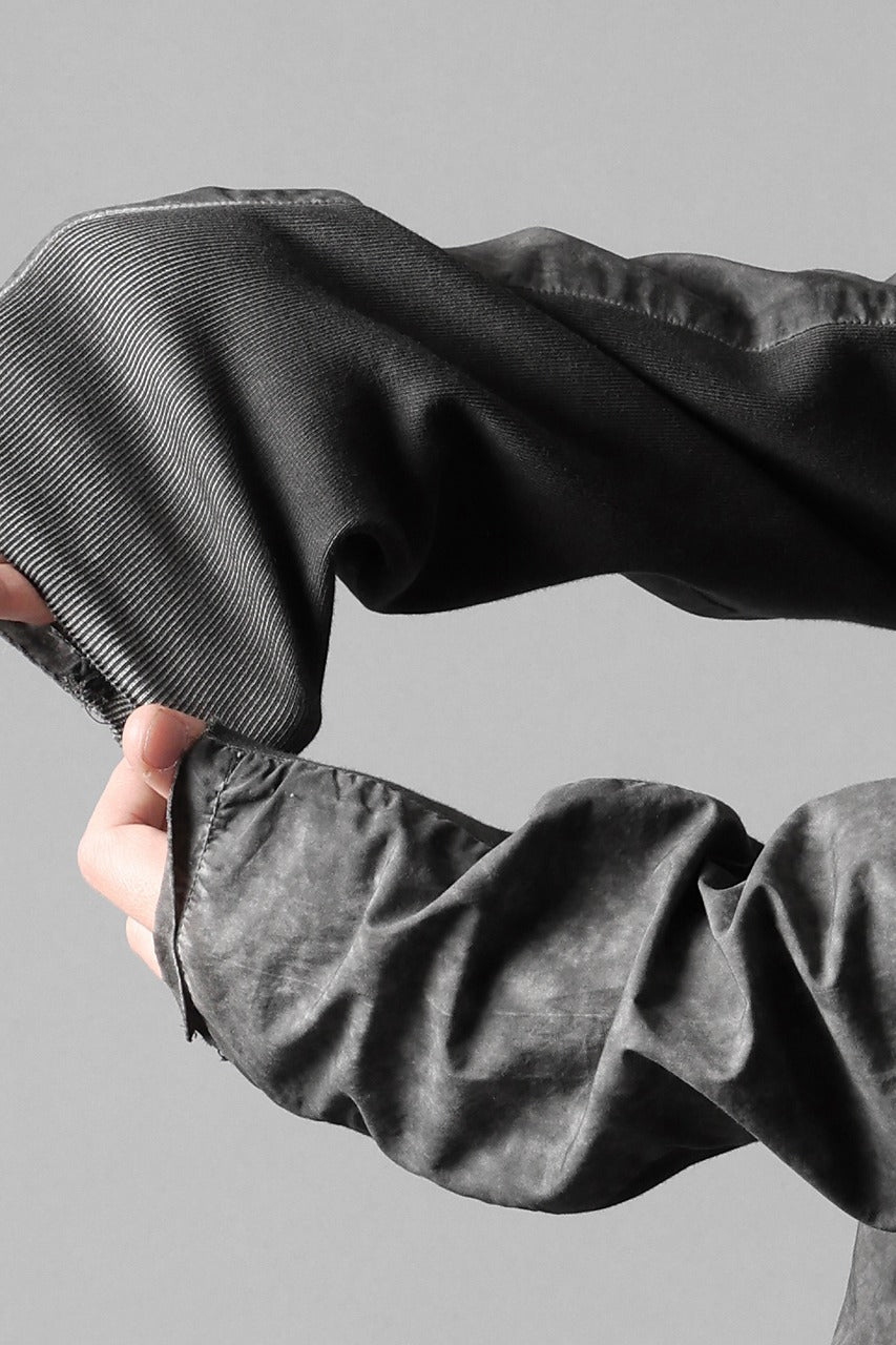 Load image into Gallery viewer, thom/krom STAND COLLAR SHIRT / DYED ORGANIC COTTON (VEGETAL BLACK)