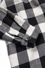 画像をギャラリービューアに読み込む, A.F ARTEFACT GRUNGE SHIRT-COAT / CHECK FLANNEL (BLACK×WHITE)