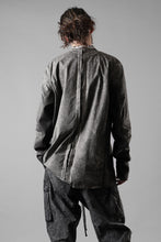 Load image into Gallery viewer, thom/krom STAND COLLAR SHIRT / DYED ORGANIC COTTON (VEGETAL BLACK)