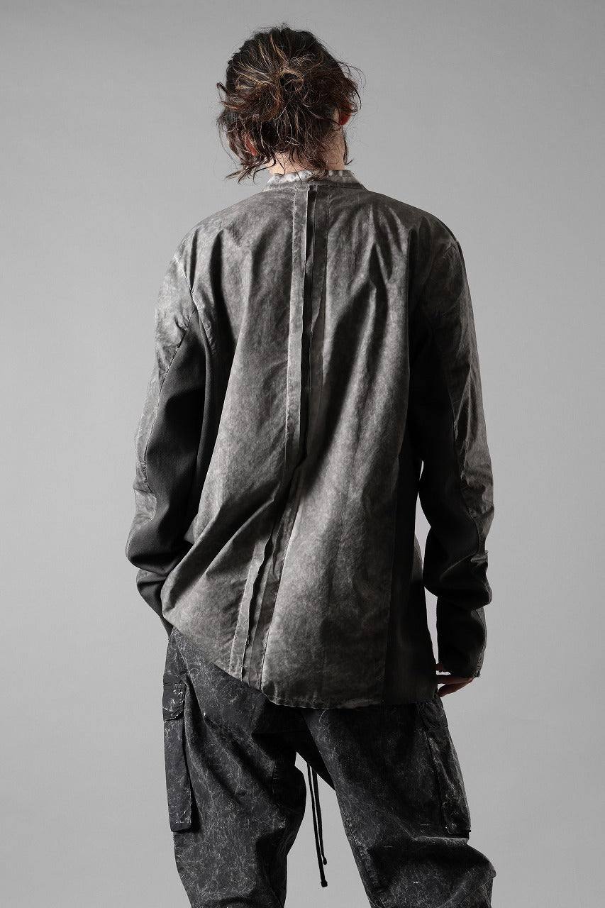 Load image into Gallery viewer, thom/krom STAND COLLAR SHIRT / DYED ORGANIC COTTON (VEGETAL BLACK)