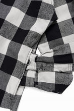 画像をギャラリービューアに読み込む, A.F ARTEFACT GRUNGE SHIRT-COAT / CHECK FLANNEL (BLACK×WHITE)