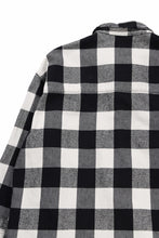 画像をギャラリービューアに読み込む, A.F ARTEFACT GRUNGE SHIRT-COAT / CHECK FLANNEL (BLACK×WHITE)
