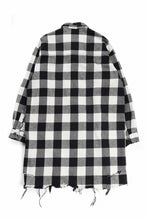画像をギャラリービューアに読み込む, A.F ARTEFACT GRUNGE SHIRT-COAT / CHECK FLANNEL (BLACK×WHITE)