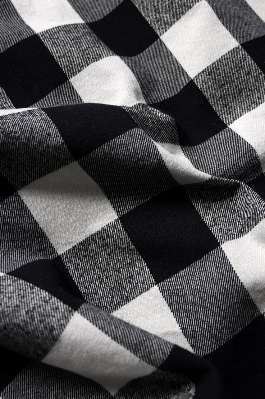 画像をギャラリービューアに読み込む, A.F ARTEFACT GRUNGE SHIRT-COAT / CHECK FLANNEL (BLACK×WHITE)