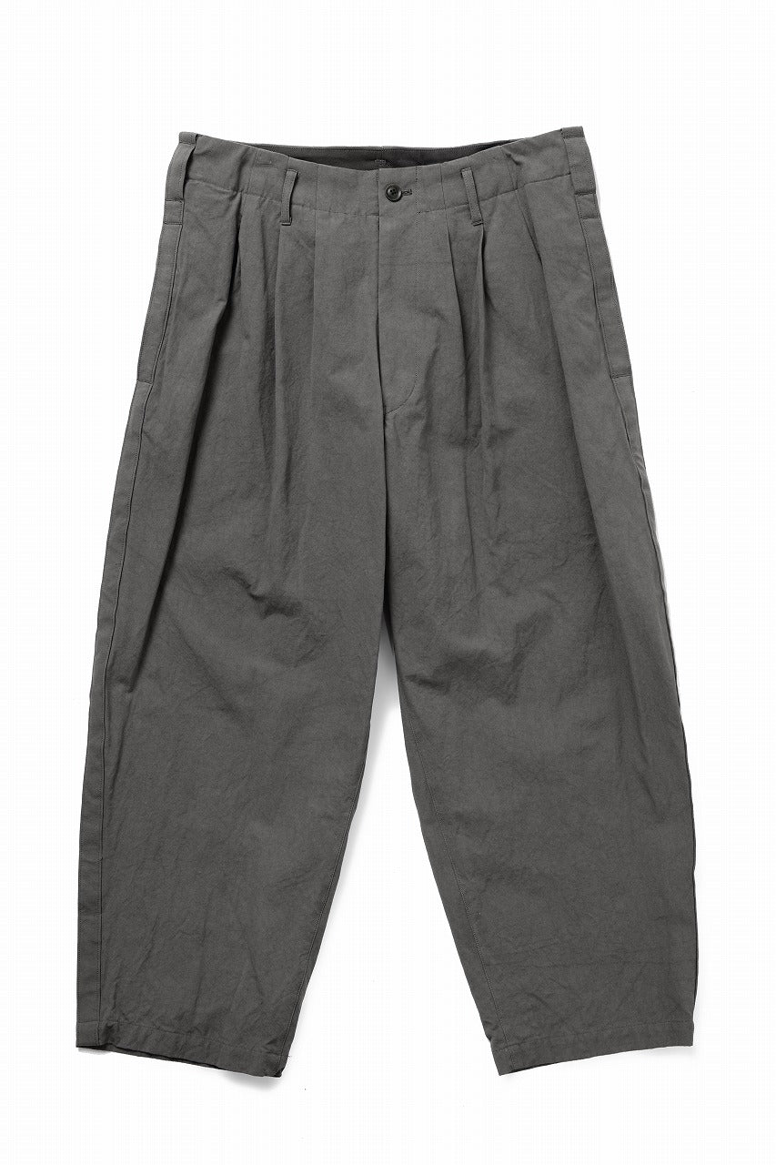 Y's for men SIDE TAPE DETAIL PANTS / COTTON POPLIN (GRAY)