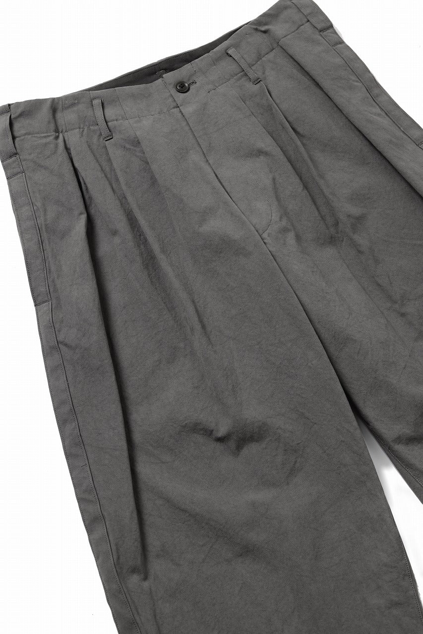 Y's for men SIDE TAPE DETAIL PANTS / COTTON POPLIN (GRAY)