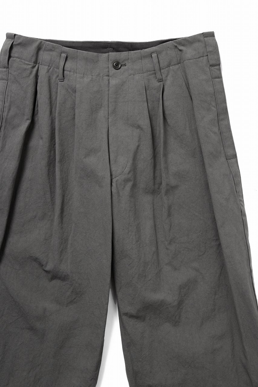 Y's for men SIDE TAPE DETAIL PANTS / COTTON POPLIN (GRAY)