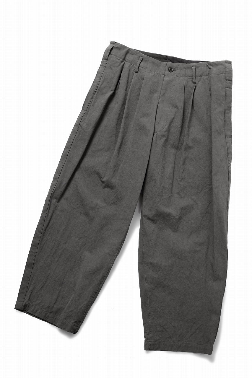 Y's for men SIDE TAPE DETAIL PANTS / COTTON POPLIN (GRAY)