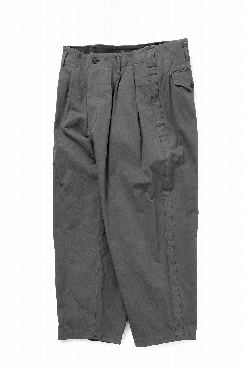 Y's for men SIDE TAPE DETAIL PANTS / COTTON POPLIN (GRAY)