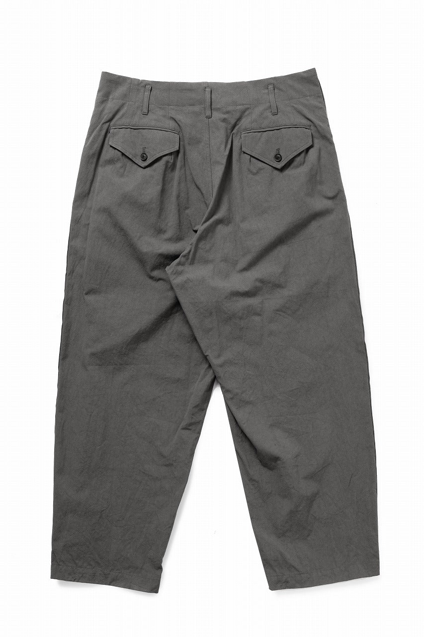 Y's for men SIDE TAPE DETAIL PANTS / COTTON POPLIN (GRAY)