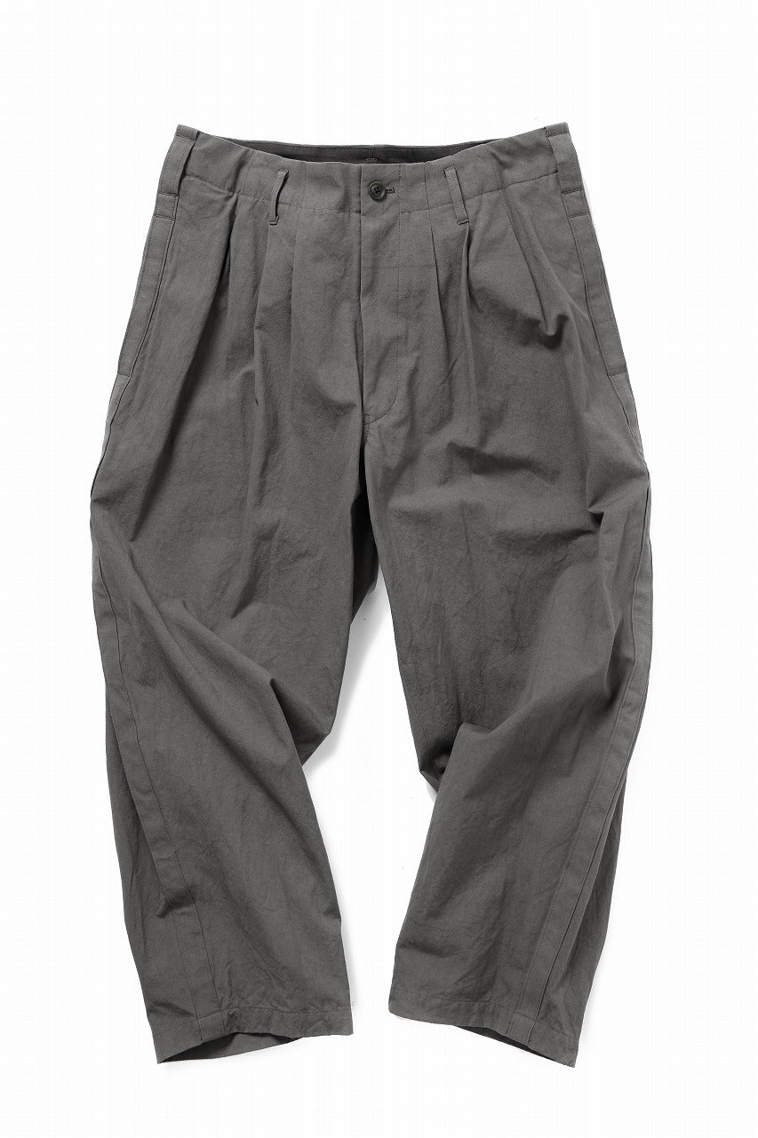 Y's for men SIDE TAPE DETAIL PANTS / COTTON POPLIN (GRAY)