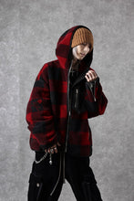 Load image into Gallery viewer, mastermind JAPAN BUFFALO-PLAID SHERPA JACKET / BOXY FIT (BLACK x RED)