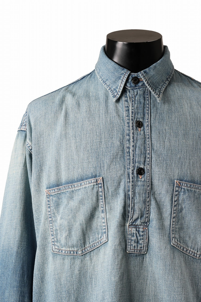 FULLCOUNT WORKING PULLOVER SHIRT / 8oz COTTON LINEN DENIM (INDIGO)