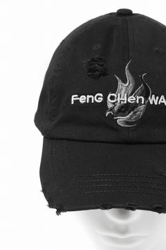 画像をギャラリービューアに読み込む, Feng Chen Wang BLACK AND GREY PHOENIX EMBROIDERED CANVAS CAP (BLACK)