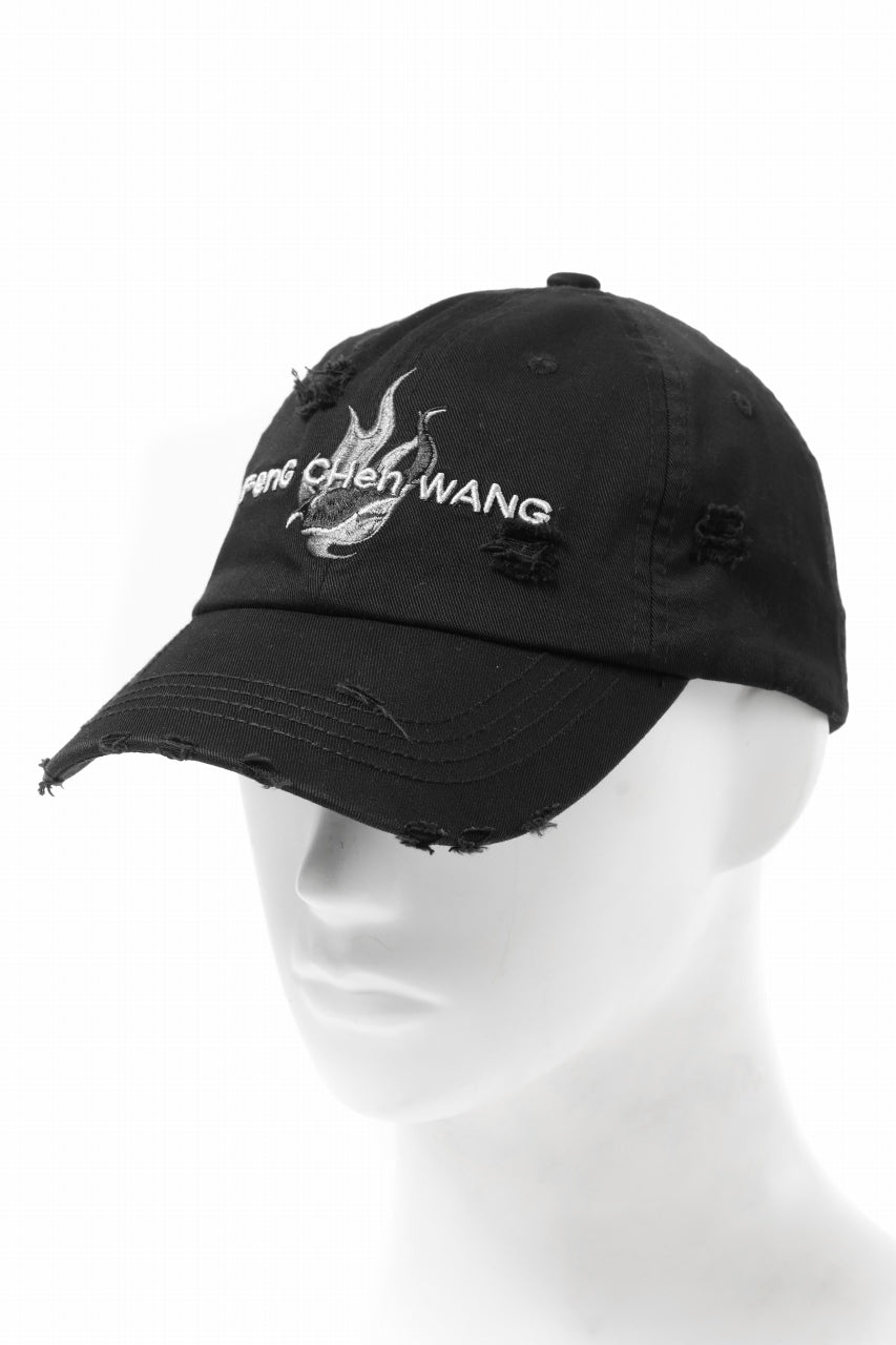 Feng Chen Wang BLACK AND GREY PHOENIX EMBROIDERED CANVAS CAP (BLACK)