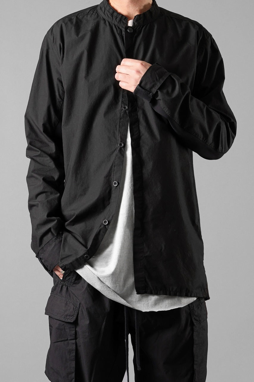 Load image into Gallery viewer, thom/krom STAND COLLAR SHIRT / ORGANIC COTTON (BLACK)