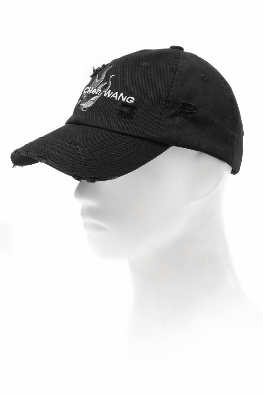 Feng Chen Wang BLACK AND GREY PHOENIX EMBROIDERED CANVAS CAP (BLACK)