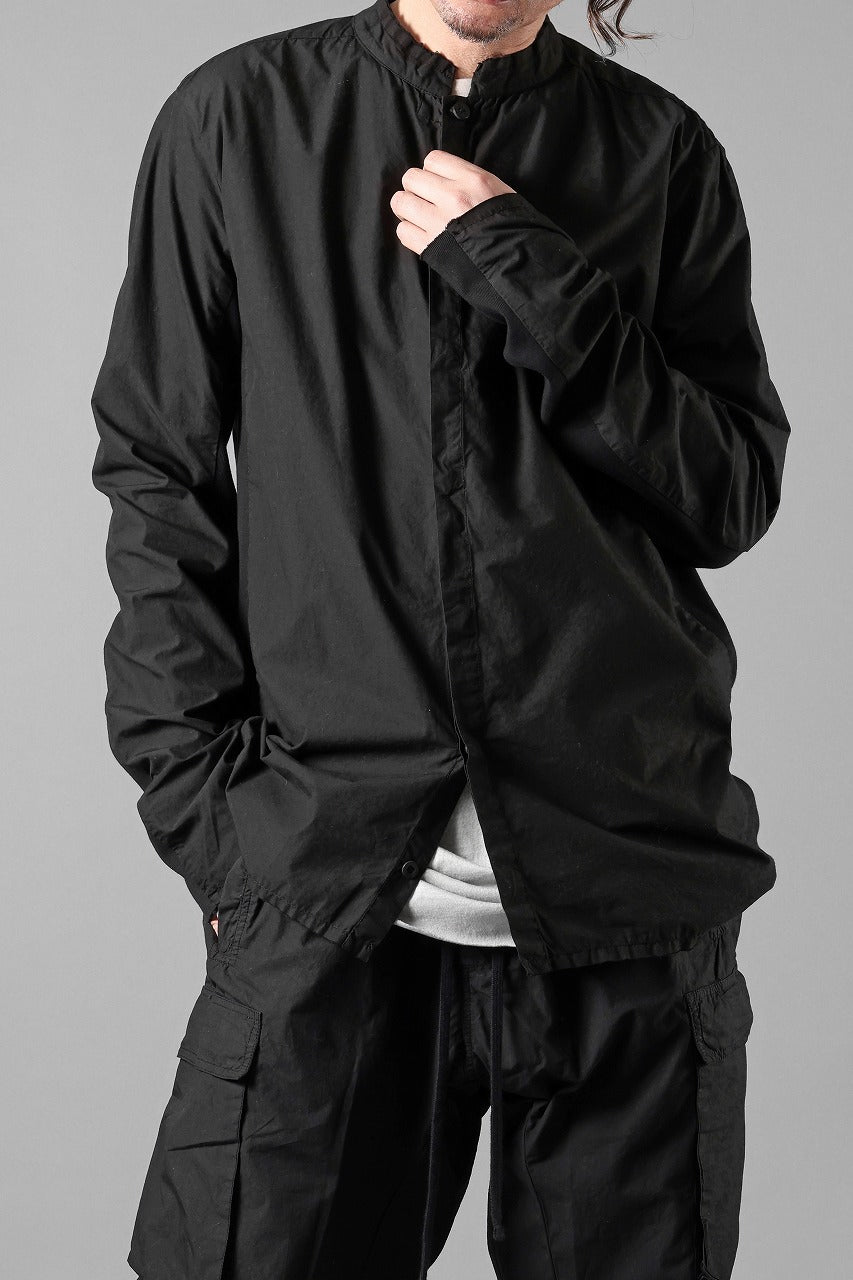 Load image into Gallery viewer, thom/krom STAND COLLAR SHIRT / ORGANIC COTTON (BLACK)