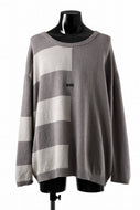 A.F ARTEFACT STRIPES COMBI SUMMER KNIT TOPS / COTTON LINEN (GREY x IVORY)