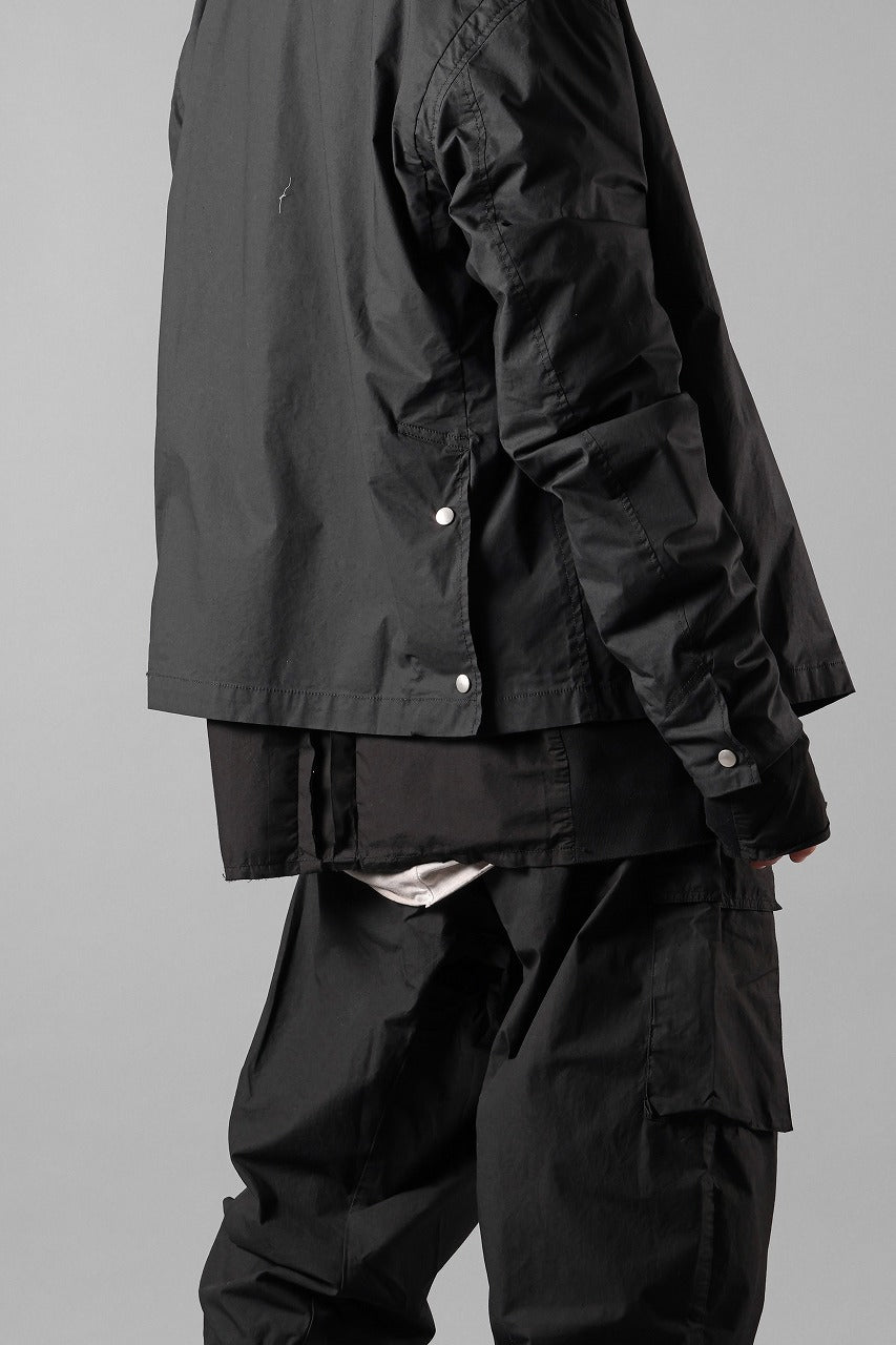 画像をギャラリービューアに読み込む, thom/krom COLLARLESS JACKET / STRETCH COTTON (BLACK)