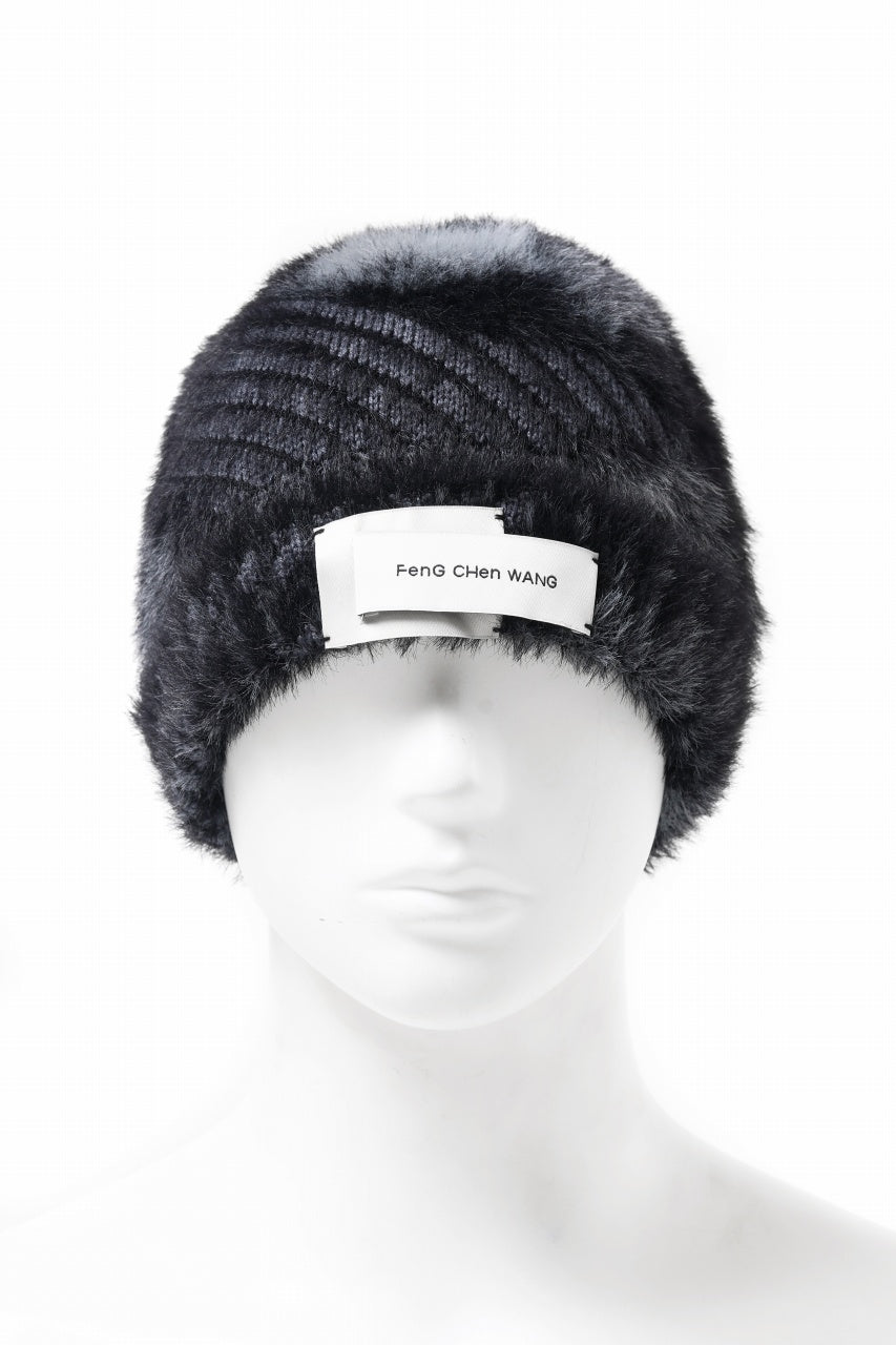 画像をギャラリービューアに読み込む, Feng Chen Wang LANDSCAPE PAINTING JACQUARD BEANIE (BLACK/GREY)