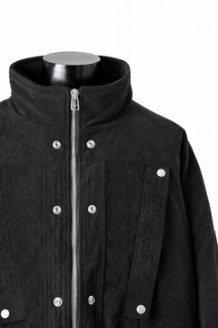 画像をギャラリービューアに読み込む, A.F ARTEFACT COVERALL BLOUSON / CORDUROY &amp; QUILTING PADDED (BLACK)