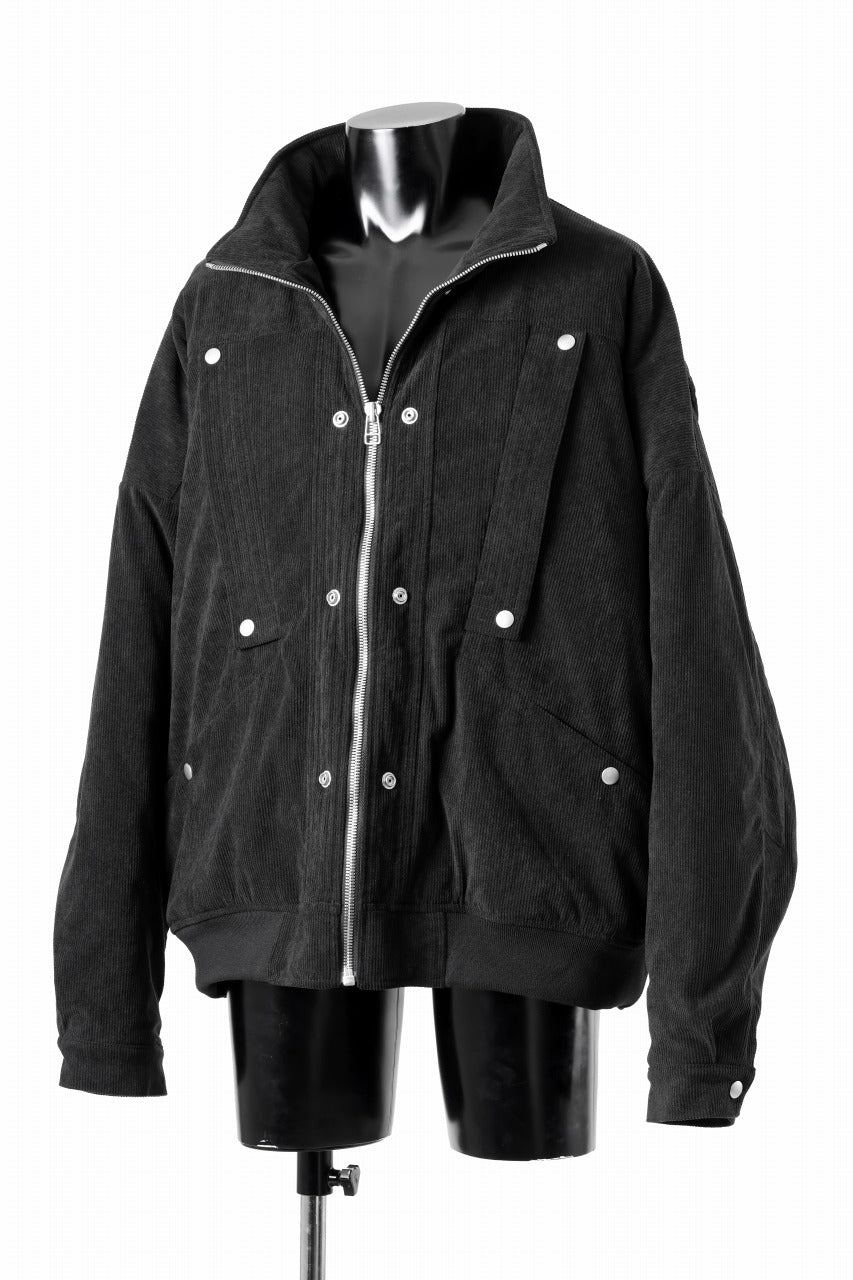 A.F ARTEFACT COVERALL BLOUSON / CORDUROY & QUILTING PADDED (BLACK)