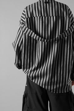 画像をギャラリービューアに読み込む, A.F ARTEFACT STAND COLLAR SHIRT / VERTICAL STRIPE (BLACK x LIGHT GREY)