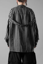 画像をギャラリービューアに読み込む, A.F ARTEFACT STAND COLLAR SHIRT / VERTICAL STRIPE (BLACK x LIGHT GREY)