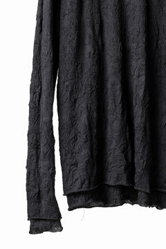 画像をギャラリービューアに読み込む, A.F ARTEFACT &quot;CRUMPLE&quot; DOUBLE LAYER L/S TOPS (BLACK×BLACK)