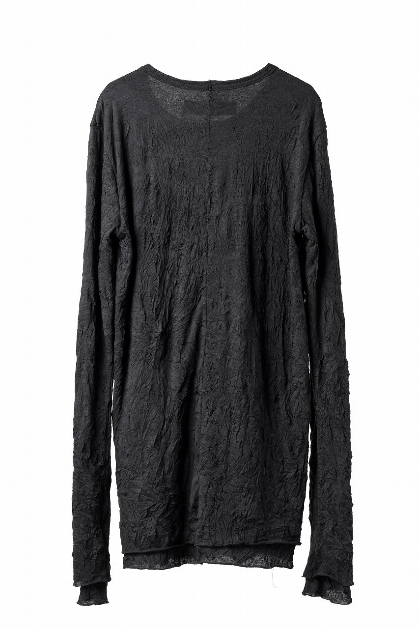 A.F ARTEFACT "CRUMPLE" DOUBLE LAYER L/S TOPS (BLACK×BLACK)