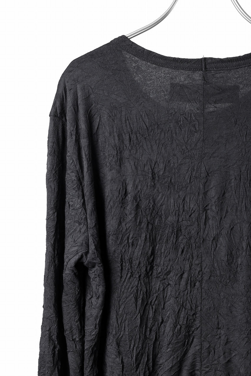 A.F ARTEFACT "CRUMPLE" DOUBLE LAYER L/S TOPS (BLACK×BLACK)