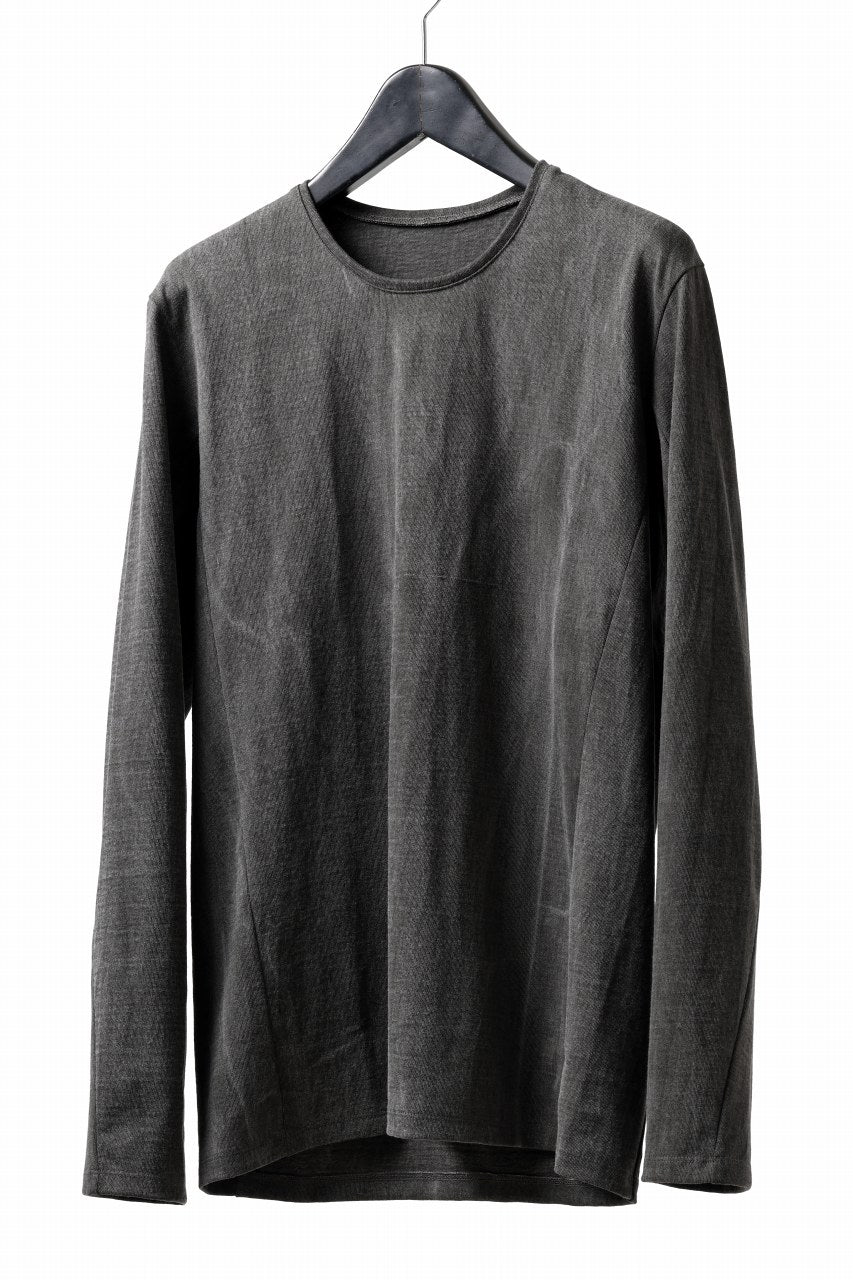 black crow x LOOM exclusive long sleeve tops / sumi dyed cotton jersey (carbon)