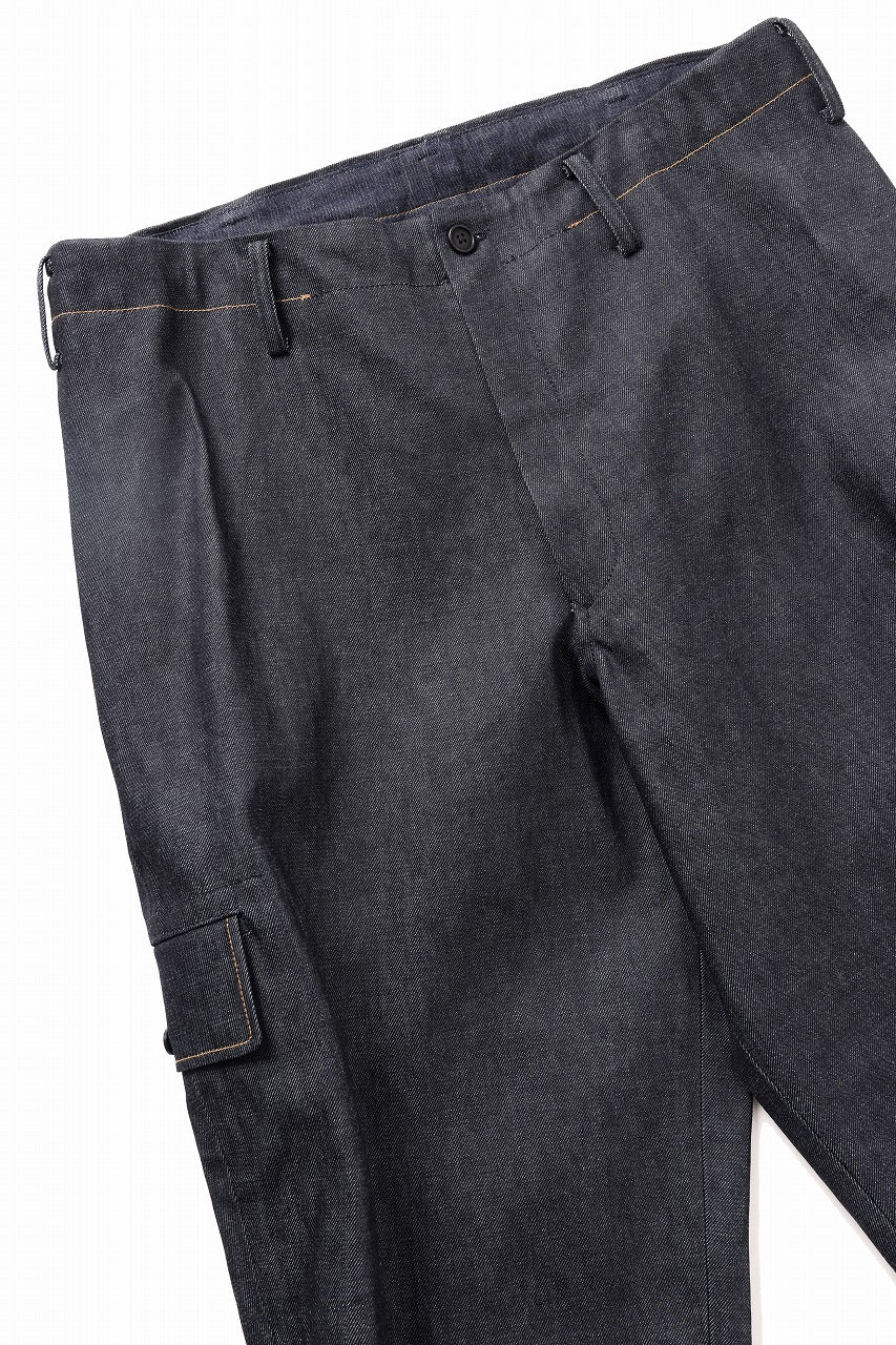 画像をギャラリービューアに読み込む, Y&#39;s for men TUCK PANTS WITH COLOR COMBI STITCH / 13oz UNEVEN YARN DENIM (BLUE)