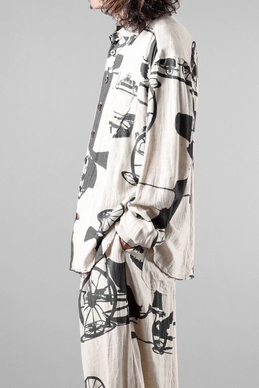 YUTA MATSUOKA サイズ1 シャツ YUTA MATSUOKA classic shirt / antique wagon print (ecru/print)の