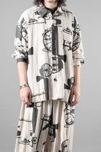 画像をギャラリービューアに読み込む, YUTA MATSUOKA classic shirt / antique wagon print (ecru/print)