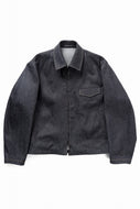 Y's for men COLLOR COMBI BLOUSON / 13oz UNEVEN YARN DENIM (BLUE)
