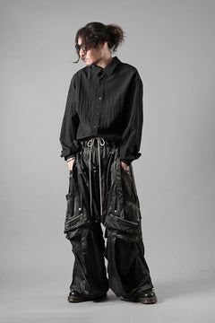 画像をギャラリービューアに読み込む, A.F ARTEFACT PARACHUTE WIDE CARGO PANTS / UNEVEN TEXTURE (BLACK)