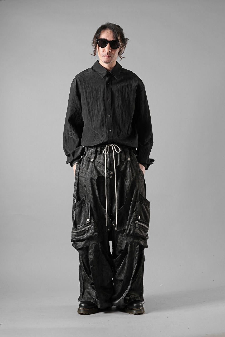 画像をギャラリービューアに読み込む, A.F ARTEFACT PARACHUTE WIDE CARGO PANTS / UNEVEN TEXTURE (BLACK)