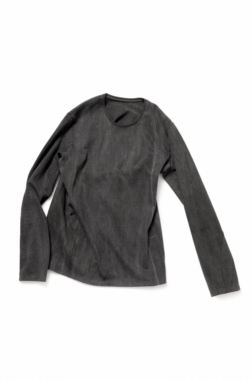 black crow x LOOM exclusive long sleeve tops / sumi dyed cotton jersey (carbon)